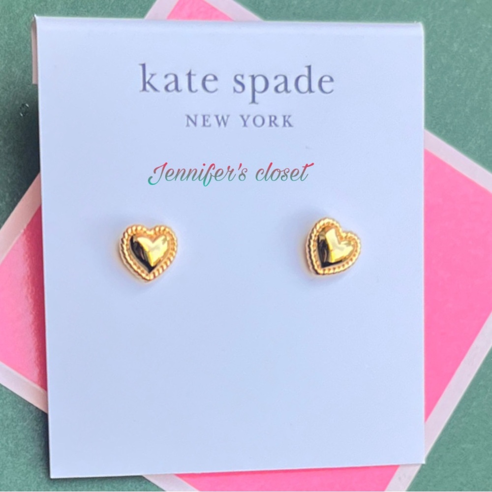 NWT Kate Spade Twisted Frame Heart Stud Earrings